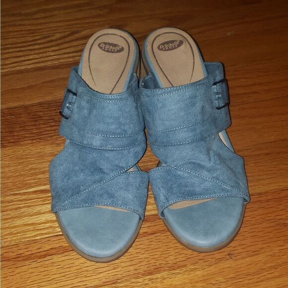 Dr Scholls blue textile heels - Picture 2 of 8